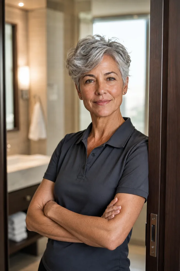 Portrait of Denise Whitaker, hotel housekeeping trainer